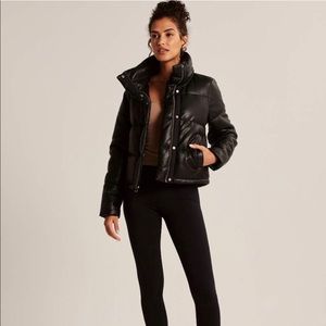 Abercrombie vegan leather mini puffer